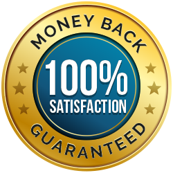 100% satisfaction guarantee badge for Memocept with money-back protection for customers.